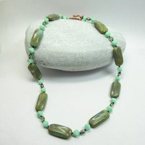 Uranium glass bead necklace